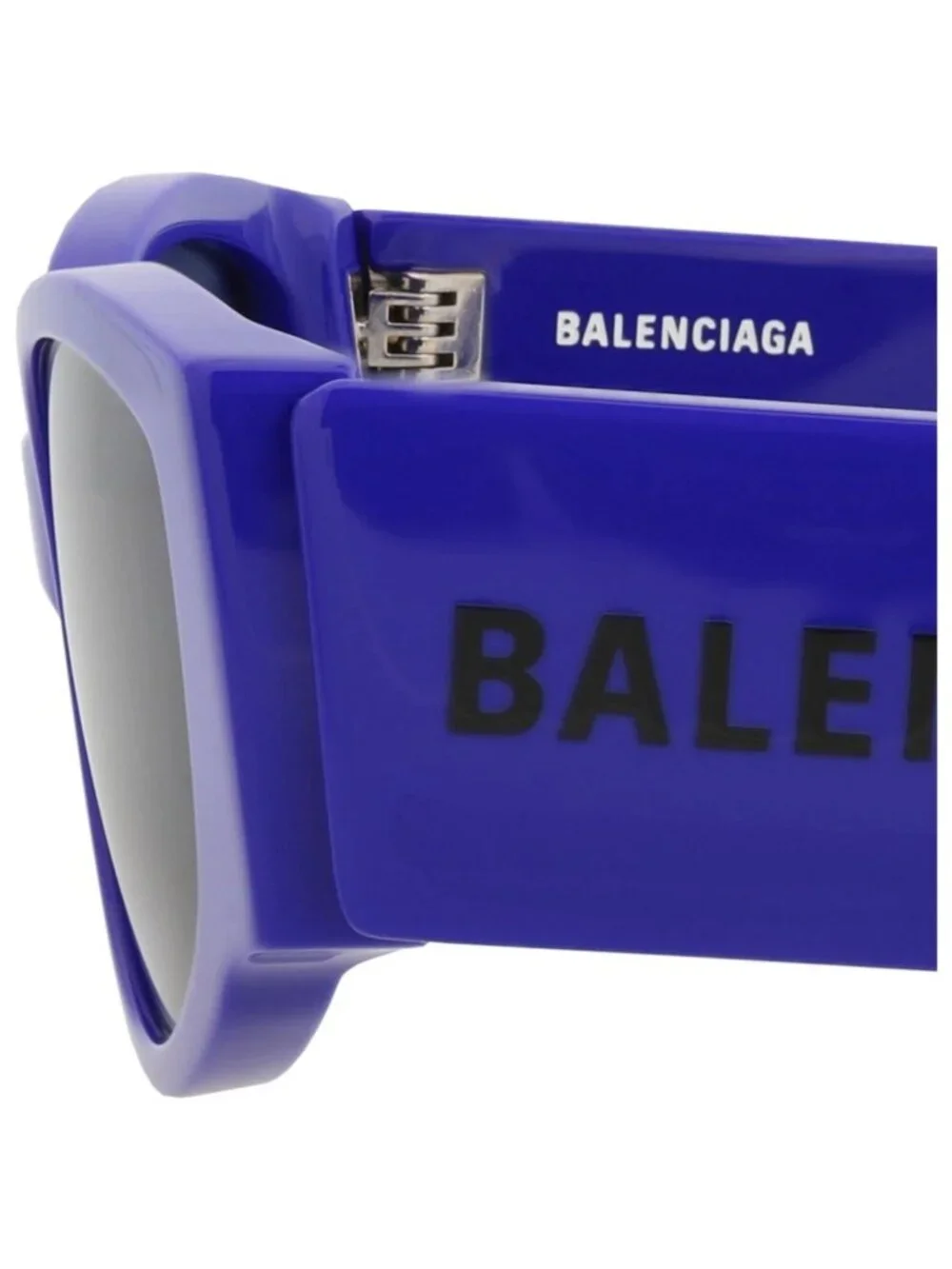 New Balenciaga Women's Sunglasses Cat Eye Recycled Acetate Frame Blue Blue Blue